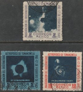 MEXICO 774-776, OPENING OF Tonanzintla Astrophysics Observatory USED. F-VF. (2)