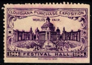 1904 US Poster Stamp St Louis World's Fair Louisiana Purchase Exposition
