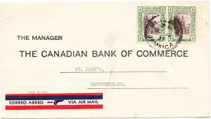 JAMAICA cover postmark Kingston, 29 Oct. 1937 - airmail to Newfoundland