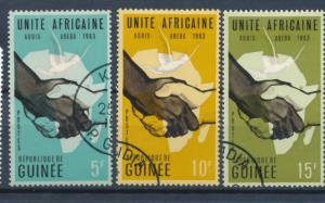Guinea 1963 - Scott 305, 306 & 307 CTOs - Unité Africaine