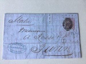 England to Italy 1878 Entire letter stamps cover Ref 54497