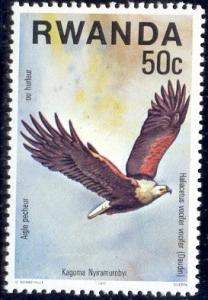 Bird, Fish Eagle, Rwanda stamp SC#830 MNH