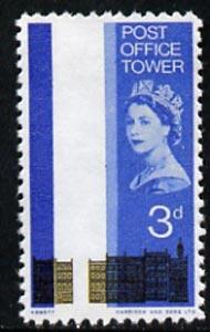 Great Britain 1965 Post Office Tower 3d with olive-yellow...