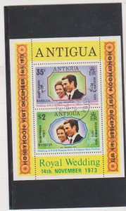 Antigua Scott # 322a, Used  Princess Anne Royal Wedding Souvenir Sheet