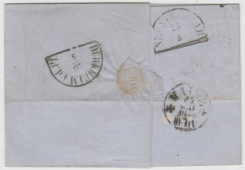 GERMANY PRUSSIA 1858 Sc 5a Michel 4b ON LETTER SHEET 258 + COELN Cds €120+