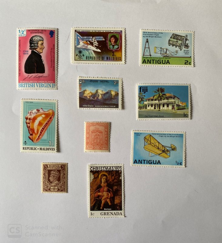 LOT OF 10 STAMPS, MNH , DIFFERENT COUNTRIES, & TOPICS