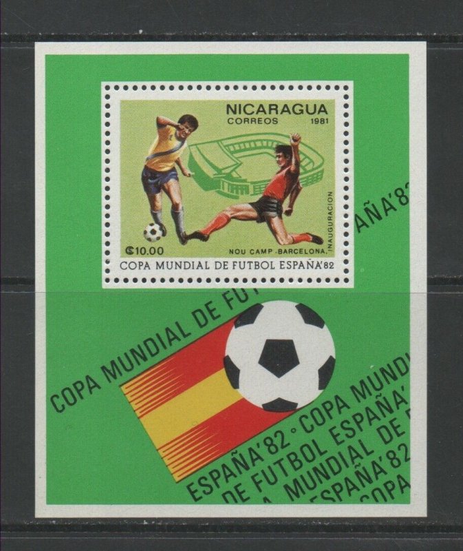 Thematic Stamps Sports - NICARAGUA 1981 FOOTBALL WC ESPANA MS mint