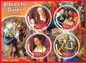 Stamps.  Art, painting, Albrecht Durer 2018 1+1 sheets perforated