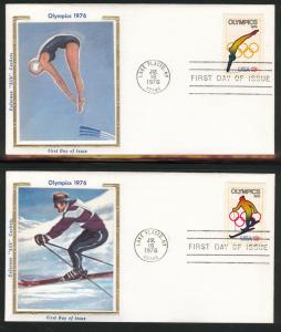 1695-98 FDC Olympic Stamps on Colorano Silk Caches U/A