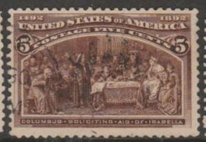 U.S. Scott #234 Columbian Stamp - Used Single