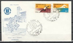Italy, Scott cat. 1016-1017. University Games issue. First day cover. ^
