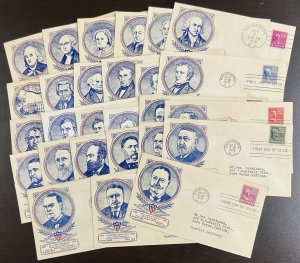 803-831 Partial Set of 27 WSE/Clifford cachets Presidential Series FDC 1938