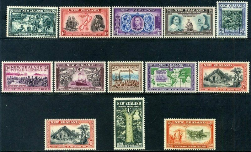 New Zealand KGVI 1940 SG613 to SG625 Mounted Mint Set