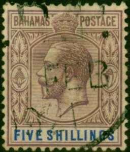 Bahamas 1921 5s Dull Purple & Blue SG88 Good Used