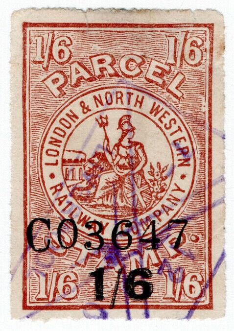 (I.B) London & North Western Railway : Parcel Stamp 1/6d on 1/6d OP