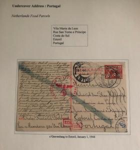 1944 Netherland Food Parcel Postcard Cover To Undercover Address Portugal