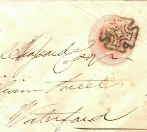 GB IRELAND Cover Distinctive Dublin MX 1d Pink Stationery SG.Cat £300+ 1844 X161