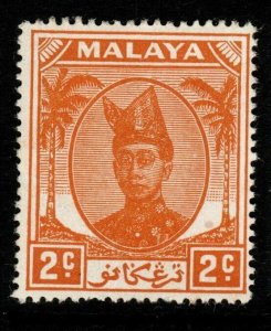 MALAYA TRENGGANU SG68 1949 2c ORANGE MTD MINT