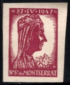 1947 Montserrat Charity Poster Stamp Our Lady (Virgin) of Montserrat Imperf MNH