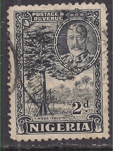 Nigeria 1936 KGV 2d Black Timber Industry Used SG 37 ( H1196 )