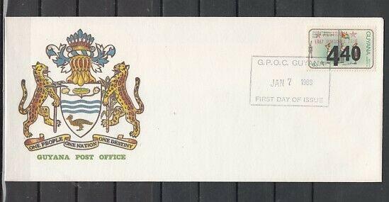 Guyana, Scott cat. 1858. Scout Jamboree. DIFF. Red o/p on Scout value. F.D.C. ^