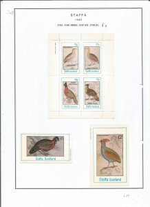 STAFFA - 1982 - Birds - Sheets - Mint Light Hinged - Private Issue