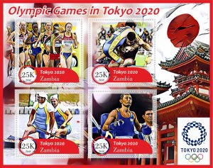 Stamps. Olympic Games Tokyo 1+1 sheets perf Zambia MNH **