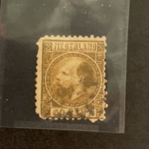 Netherlands #12 Used, 1867 50c Gold, Scott Catalog Value $ 160.00 