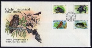 Christmas Island 198,200,203,210 Animals U/A FDC