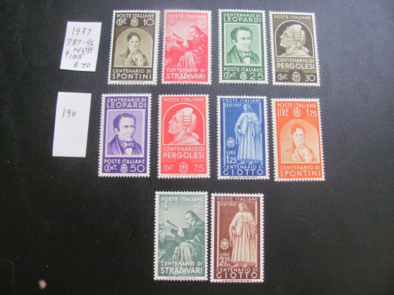 ITALY 1937 MNH SC 387-396 SET  XF $125 (190)