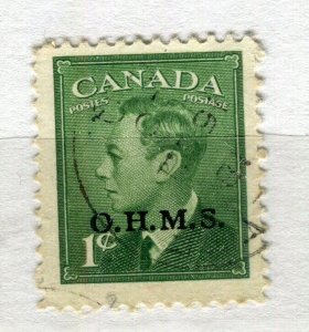 CANADA; 1950s early GVI Official ' OHMS ' Optd. fine used 1c. value