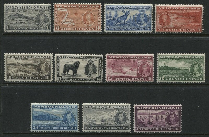 Newfoundland 1937 KGVI Coronation complete set mint o.g. hinged