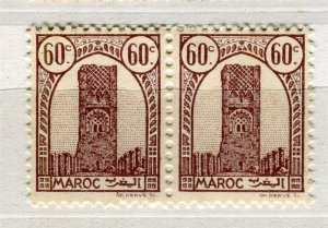 FRENCH MAROC; 1943 Hassan Tower Rabat issue MINT MNH unmounted 60c. PAIR