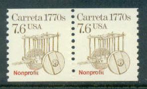 2255 7.6c Carreta Fine MNH Dry Gum Pair