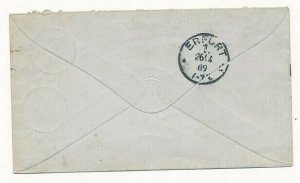 D051729 Germany Deutsches Reichs Post 1889 Wormlace Cover Erfurt