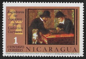 Nicaragua #1004 1c History of Chess - The Chess Players ~ MNH