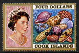 Cook Islands 1978 Sea Shells $4 definitive overprinted OH...