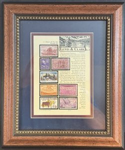 Beautiful Lewis & Clark Framed Stamp Collection