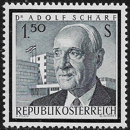 Austria #741 MNH Stamp - Dr. Adolf Scharf, President of Austria
