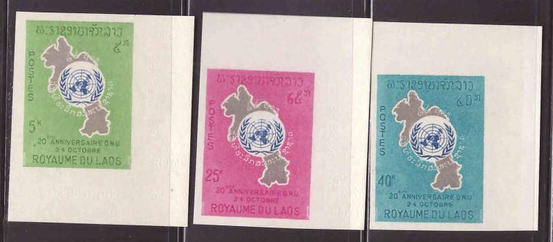 LAOS Scott 115-117 Imperforate set perhaps proofs