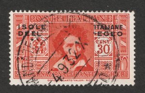 1932 Italy - Aegean Islands General Issue Sc# 23 - Danti Issue. Used Cv$7.25