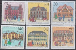 GERMANY Sc # B714-9 CPL MNH SET of 6 - VARIOUS POST OFFICES