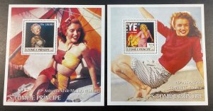St. Thomas & Prince #1455-58 Mint Never Hinged Marilyn Monroe 2 sheets, 2 S/S