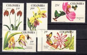 Colombia Scott 768-769,C489-C491 Mint NH (Catalog Value $14.70)