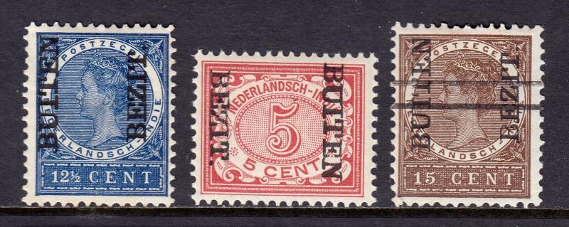 NETHERLANDS INDIES — SCOTT 68a//72 — 1908 BUITEN BEZIT OVPTS — MH — SCV $18.00