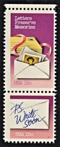 US 1805-1806 MNH VF 15 Cent Letter Writing Letters Preserve Memories