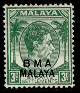 MALAYSIA - Malaya BMA GVI SG4, 3c yellow-green, M MINT. 