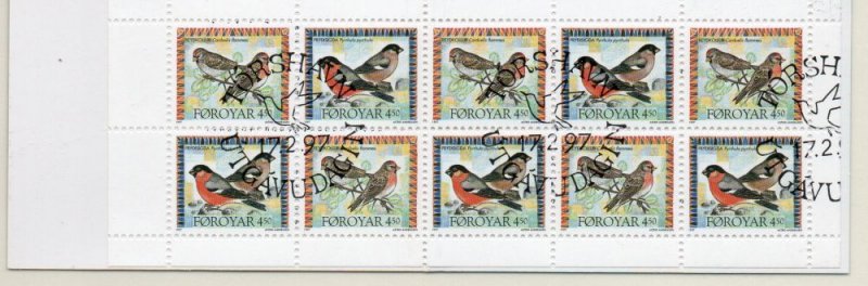 Faroe Islands Sc 314a 1997 Birds stamp booklet pane used in booklet