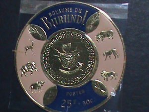 ​BURUNDI-1965-SC#B21-COST OF ARMS- GOLD FOIL ROUND STAMP MNH VF-HARD TO FIND