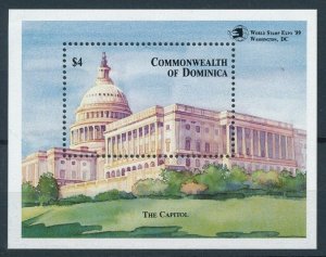 [105786] Dominica 1989 Stamp expo Washington Capitol Souvenir Sheet MNH